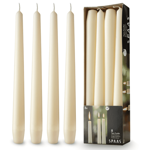 Rambue 10" Ivory Taper Candles, 8 Pack Unscented Ivory Candlesticks for Weddings and Home Decor, 8h Burn Time EasyOptionXY LLC