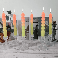 FCMSHAMD 7.6 inch Spiral Dripless Taper Candles Handmade Twisted Unscented Candles, Pack of 2 EasyOptionXY LLC