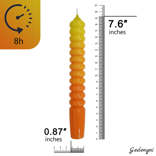 FCMSHAMD 7.6 inch Spiral Dripless Taper Candles Handmade Twisted Unscented Candles, Pack of 2 EasyOptionXY LLC