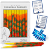 Deluxe C hanukah Candle set 45 Hand Made Thin Long Decorative H anukkah Candles for Menorah - Blaze of Fire Includes Prayer Card and DIY Dreidel - D¨¦cor Candles For Parties, Celebrations By Zion J udaica EasyOptionXY LLC