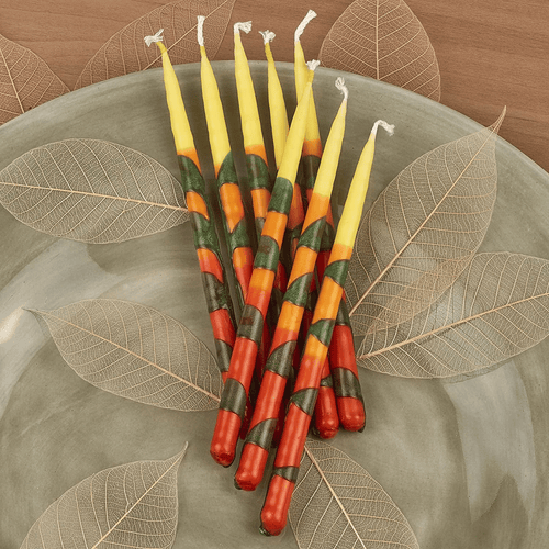 Deluxe C hanukah Candle set 45 Hand Made Thin Long Decorative H anukkah Candles for Menorah - Blaze of Fire Includes Prayer Card and DIY Dreidel - D¨¦cor Candles For Parties, Celebrations By Zion J udaica EasyOptionXY LLC