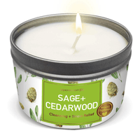SAGE + Cedarwood Aromatherapy Candle for House Energy Cleansing and Stress Relief, Banishes Negative Energy I Purification and Chakra Healing - Natural Soy Wax Tin Candle for Aromatherapy EasyOptionXY LLC