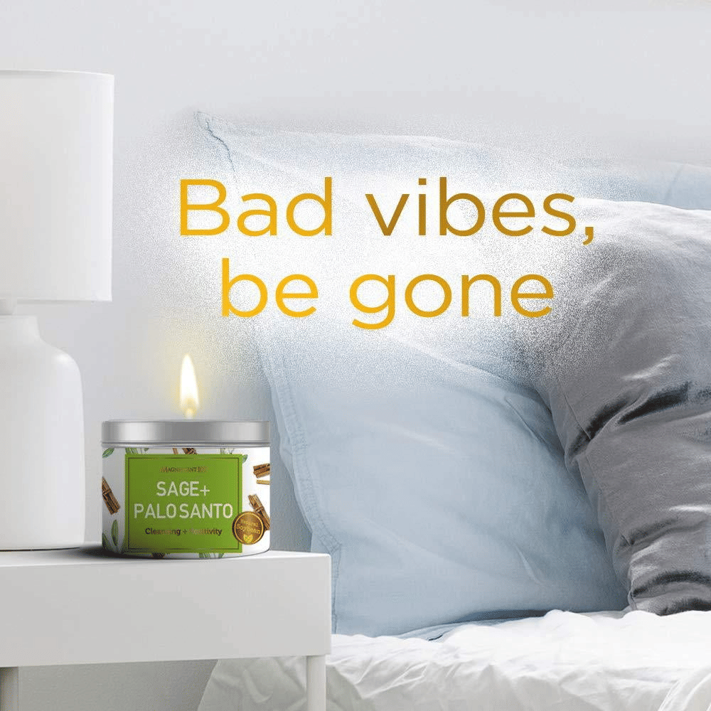SAGE + Cedarwood Aromatherapy Candle for House Energy Cleansing and Stress Relief, Banishes Negative Energy I Purification and Chakra Healing - Natural Soy Wax Tin Candle for Aromatherapy EasyOptionXY LLC