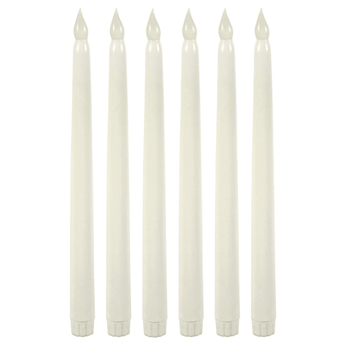 Wyzworks Indoor/Outdoor Unscented 1" x 1" Wax Taper Candles, 6-Pieces, White EasyOptionXY LLC