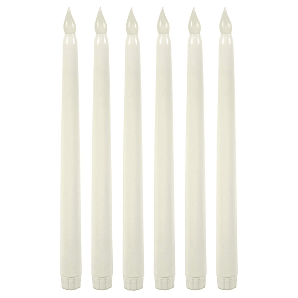 Wyzworks Indoor/Outdoor Unscented 1" x 1" Wax Taper Candles, 6-Pieces, White EasyOptionXY LLC