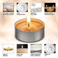 Ohr Tea Light Candles - 50 Bulk Pack - White Unscented Travel, Centerpiece, De.. EasyOptionXY LLC