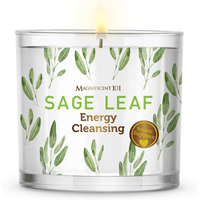 Magnificent 101 With Sage Leaf Large Glass Candle 14oz, Woody & Earthy Scented EasyOptionXY LLC