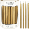 Aviv J udaica Drip Less H anukkah Candles 5.75" Tall Metallic Gold Candle Set of 45 Enough for 8 Nights Fits Standard Menorah Decorative Candles for Parties, Birthday, Weddings, Holiday Decorations EasyOptionXY LLC