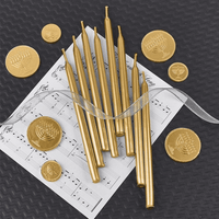 Aviv J udaica Drip Less H anukkah Candles 5.75" Tall Metallic Gold Candle Set of 45 Enough for 8 Nights Fits Standard Menorah Decorative Candles for Parties, Birthday, Weddings, Holiday Decorations EasyOptionXY LLC