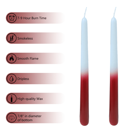 FCMSHAMD 9.6'' Green Red Taper Candles 6 Pack+Candle Holder 2 Pack EasyOptionXY LLC