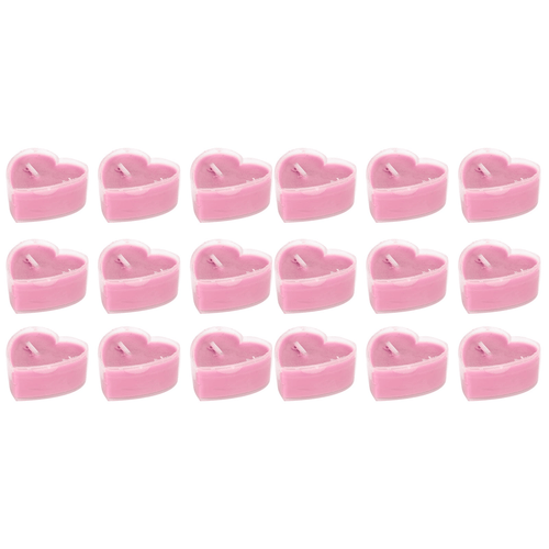 Mini Candle 18Pcs Heart Shaped Candle Mini Romantic Dinner Candlelight Decorations OrnamentsPink EasyOptionXY LLC