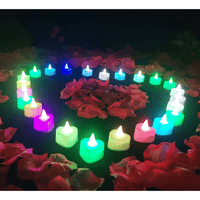 24 Pcs Flameless Tealight Candles with Colorful Lights, A Great Choice Heighten The Festive Atmosphere, Battery Operated Colored Fake Candles, No Flickering Light EasyOptionXY LLC