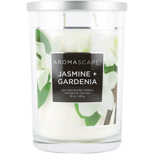 Aromascape PT41917 2-Wick Scented Jar Candle, Jasmine & Gardenia, 19-Ounce, White EasyOptionXY LLC