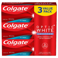 Colgate Optic White Advanced Teeth Whitening Toothpaste; Icy Fresh; 3.2 oz; 3 Pack EasyOptionXY LLC