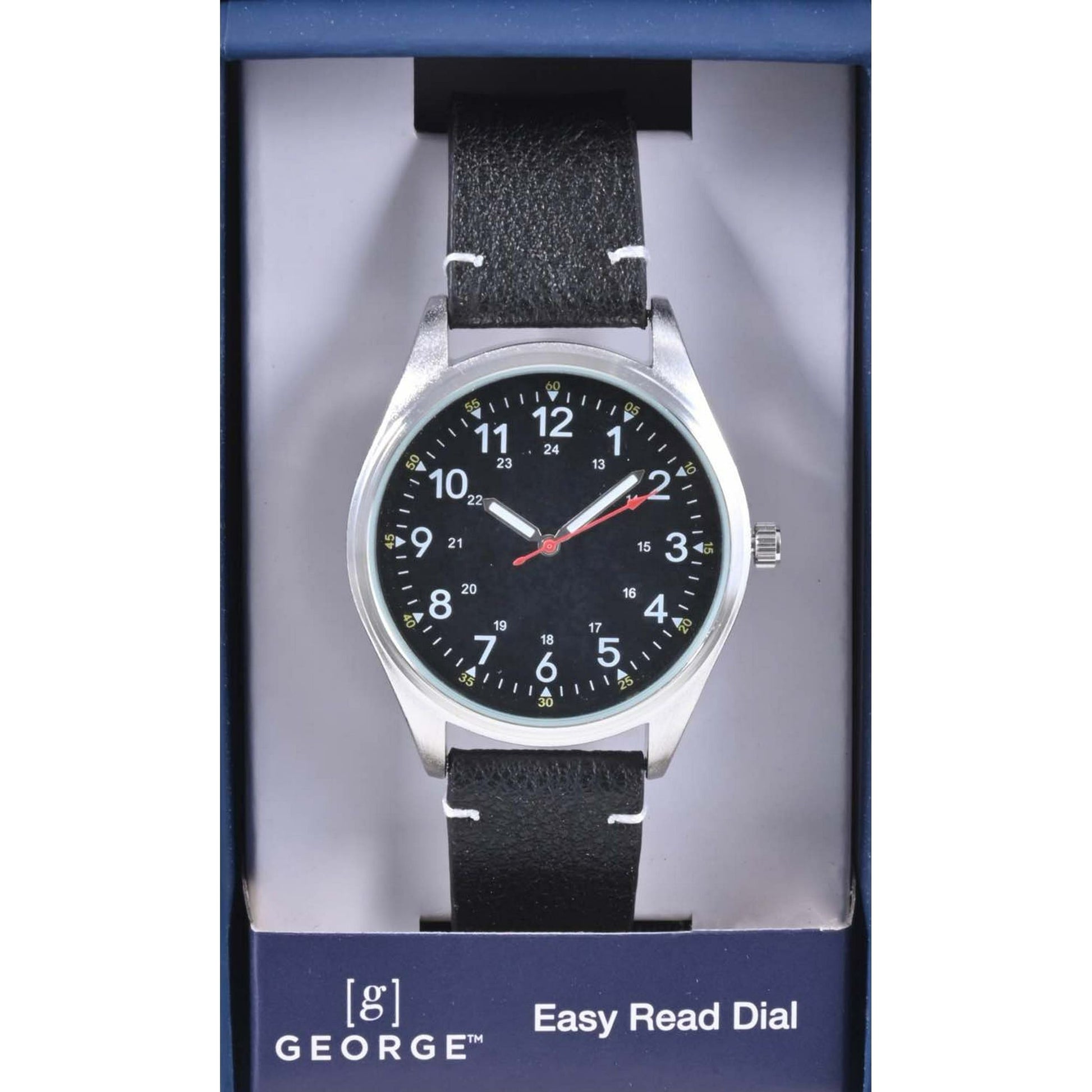 George Adult Male Analog Watch in Black and Silver Case (42033WMM) EasyOptionXY LLC