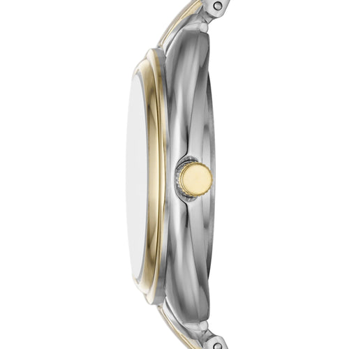 Time & Tru Women's Wristwatch: Two Tone Silver and Gold Round Case, 3 Link Bracelet (FMDOTT098) EasyOptionXY LLC