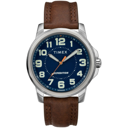 Timex Men's Expedition Field Brown/Blue Watch, Leather Strap EasyOptionXY LLC