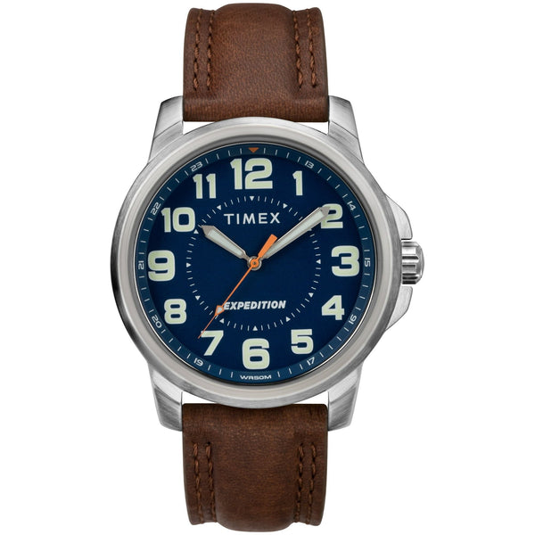 Timex Men's Expedition Field Brown/Blue Watch, Leather Strap EasyOptionXY LLC
