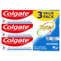 Colgate Total Whitening Toothpaste Gel; Mint; 3 Pack; 5.1 oz Tubes EasyOptionXY LLC