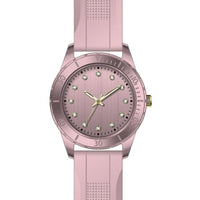 Time and Tru Pink Silicone Strap Round Pink Dial Pink Metalic Bezel Ladies Watch EasyOptionXY LLC