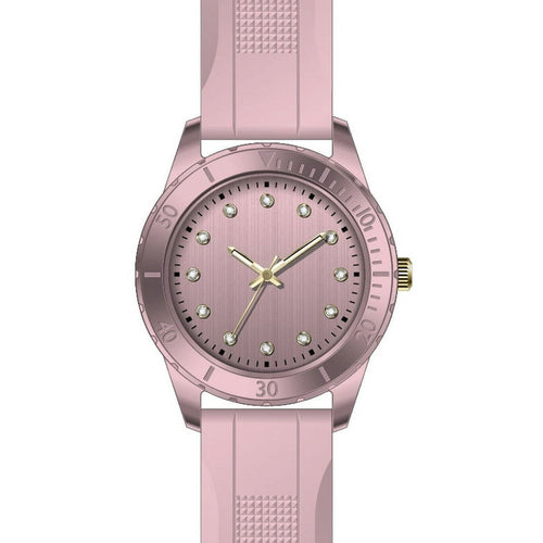 Time and Tru Pink Silicone Strap Round Pink Dial Pink Metalic Bezel Ladies Watch EasyOptionXY LLC