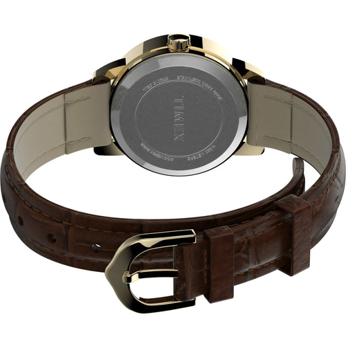 Timex Ladies' Dress Brown Leather Strap EasyOptionXY LLC