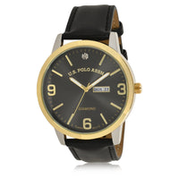U.S. Polo Assn. Adult Male Classic Watch with Gold Bezel (USC50586WM) EasyOptionXY LLC