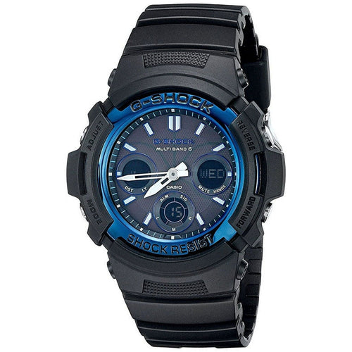 Casio G-Shock Chrono Ana-Digi Solar Atomic 200m Black Resin Watch AWGM100A-1A EasyOptionXY LLC