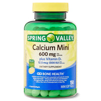 Spring Valley Calcium Plus Vitamin D3; Dietary Supplement; 150 Mini Softgels EasyOptionXY LLC