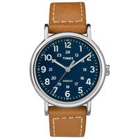 Timex Men's Weekender Tan/Blue 40mm Casual Watch, Leather Quick-Release Strap EasyOptionXY LLC