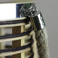 11.5" Rustic Chic Cylindrical Rattan Decorative Candle Holder Lantern with Jute Handle EasyOptionXY LLC