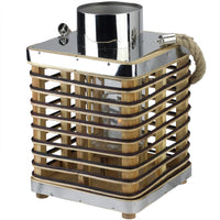 11.25" Rustic Chic Rectangular Rattan Candle Holder Lantern with Jute Handle EasyOptionXY LLC