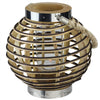 9.5" Rustic Chic Round Rattan Decorative Candle Holder Lantern with Jute Handle EasyOptionXY LLC