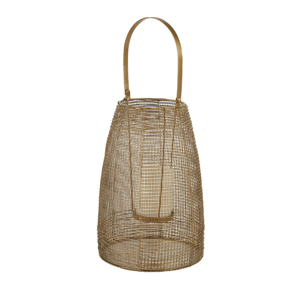 DecMode Gold Metal Decorative Candle Lantern with Handle EasyOptionXY LLC