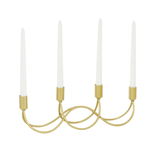 CosmoLiving by Cosmopolitan 4 Holder Gold Metal Candelabra EasyOptionXY LLC