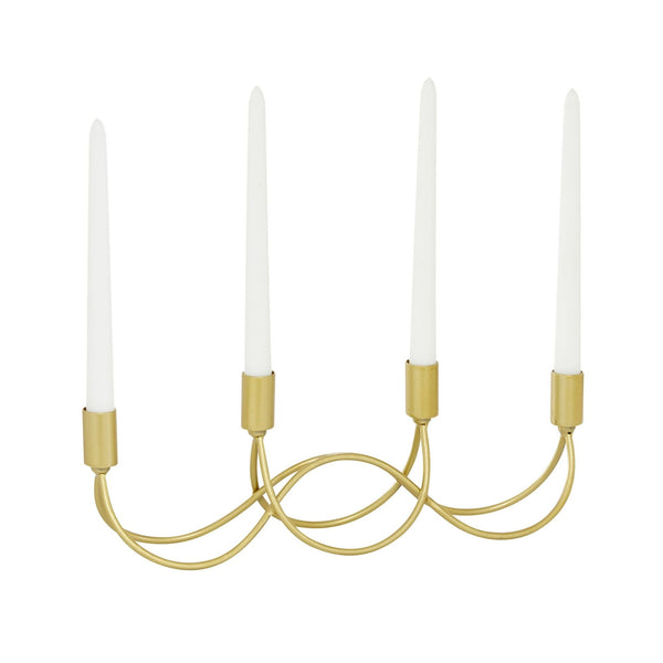 CosmoLiving by Cosmopolitan 4 Holder Gold Metal Candelabra EasyOptionXY LLC