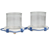 DecMode 3 Candle Blue Metal Buoy Distressed 3 Linked Candle Holder with White Wood Accents EasyOptionXY LLC