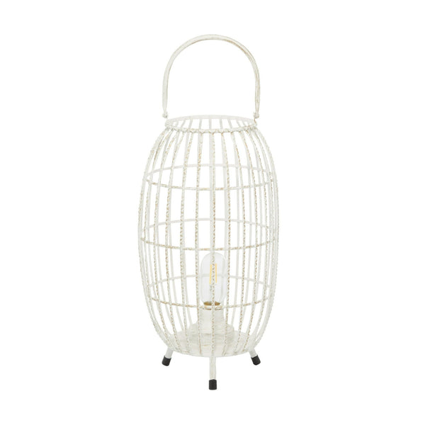 DecMode 9"W, 16"H Metal Modern Candle Lantern, White, 1 - Piece EasyOptionXY LLC
