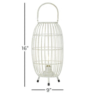 DecMode 9"W, 16"H Metal Modern Candle Lantern, White, 1 - Piece EasyOptionXY LLC