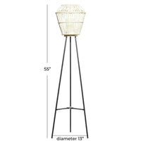 DecMode 13"W, 55"H Metal Natural Candle Lantern, White, 1 - Piece EasyOptionXY LLC