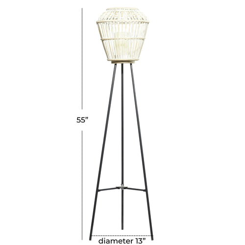 DecMode 13"W, 55"H Metal Natural Candle Lantern, White, 1 - Piece EasyOptionXY LLC
