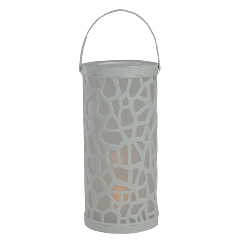 9" White Battery Operated Faux Flame LED Tabletop Lantern EasyOptionXY LLC
