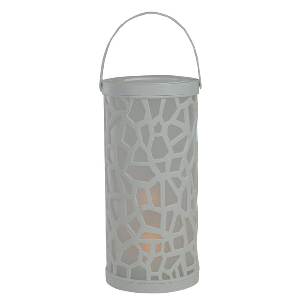 9" White Battery Operated Faux Flame LED Tabletop Lantern EasyOptionXY LLC