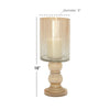 DecMode Gold Glass Handmade Turned Style Pillar Hurricane Lamp with Faux Mercury Glass Finish EasyOptionXY LLC