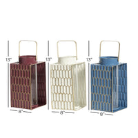 DecMode 8"W, 13"H Contemporary Lantern, Multi Color, 3 - Pieces EasyOptionXY LLC