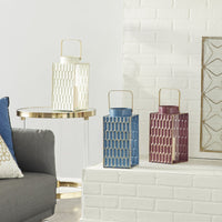 DecMode 8"W, 13"H Contemporary Lantern, Multi Color, 3 - Pieces EasyOptionXY LLC