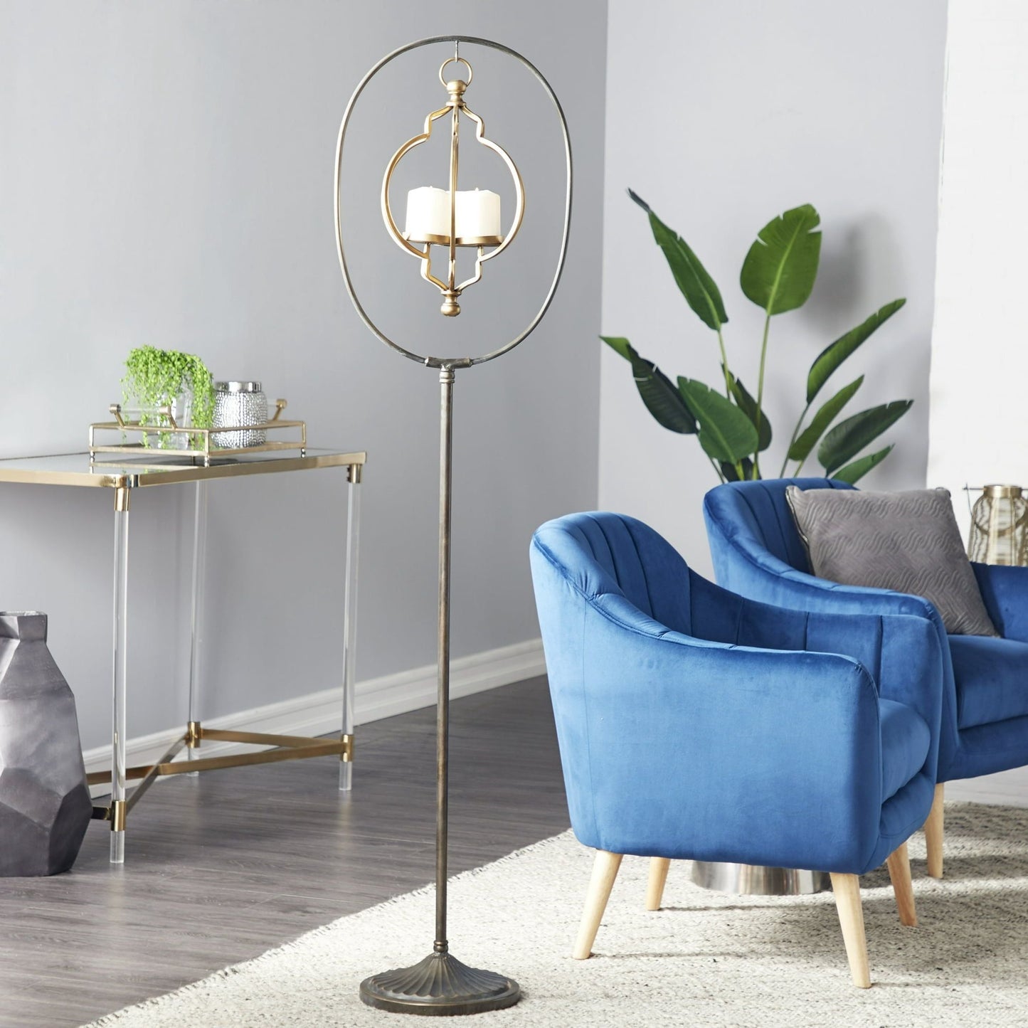 DecMode 16"W, 66"H Metal Candle Lantern, Bronze, 1 - Piece EasyOptionXY LLC