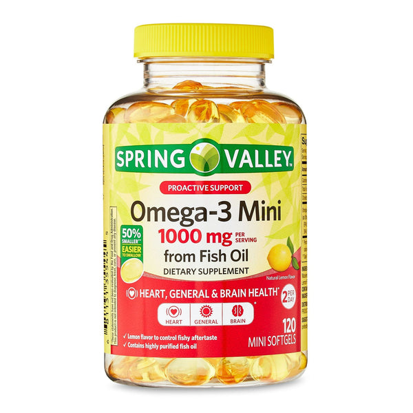Spring Valley Proactive Support Omega-3 Mini from Fish Oil; 1000 mg; 120 Count EasyOptionXY LLC