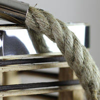 15.5" Rustic Chic Rectangular Rattan Candle Holder Lantern with Jute Handle EasyOptionXY LLC