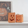 Northlight 6.25" Small Orange Wood Jack O Lantern Halloween Candle Lantern EasyOptionXY LLC